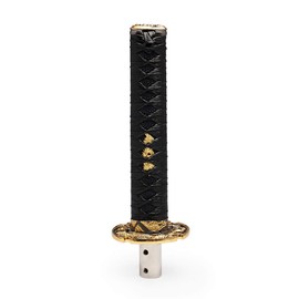 WENJTP Racing Katana Samurai Sword Shift Knob Shifter Katana Cortex disc Universal Fit for Manual Cars with Adapters Black + Black（20cm）