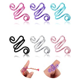 6 Pcs Crochet Ring, FUNCYboo Tension Rings Adjustable Hook Knitting Crochet Yarn Tension Ring Yarn Holder Loop Ring for Knitting Lovers Crocheters (6 Colors)