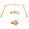 Bay Window Curtain Rods, USFOOK Gold Curtain Rods for Bay