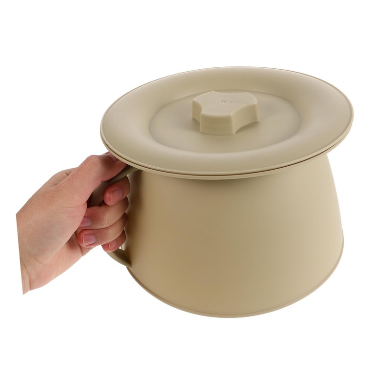 Ipetboom Sturdy Plastic Bedpan with Cover Urinal for Disabled Bedridden