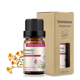 GREENSLEEVES Freesia Essential Oil, 10ml Pure Plant-Based Fragrance Oil for Aromatherapy, Essential Oils for Diffuser, Air Freshener, Massage, Bath Bomb, Scented Candle Soap Making