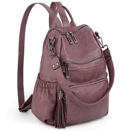 UTO Women Backpack Purse Leather Vegan Ladies Fashion Designer Rucksack Convertible Travel Shoulder Bag with Tassel