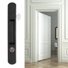 Sliding Door Lock Black Copper Zinc Alloy Lock Furniture Hardware