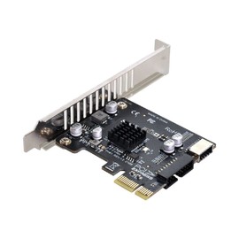 cablecc - Enchufe de panel frontal USB 3.1 de 5 Gbps tipo E y adaptador USB 2.0 a PCI-E 1X Express Card VL805 para placa base