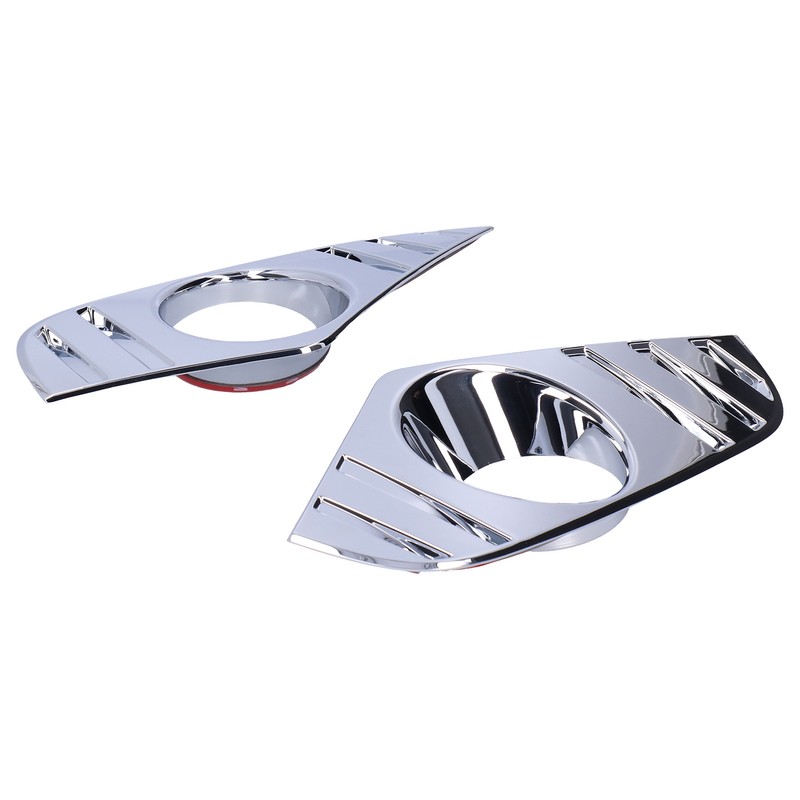Pair Chrome Front Fog Light Cover Lamp Trims Paste Mounting
