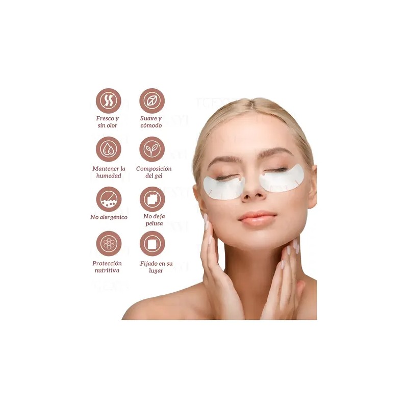 100 Pzs Parches Empaque Hidrogel Para Ojos Pestañas Mink