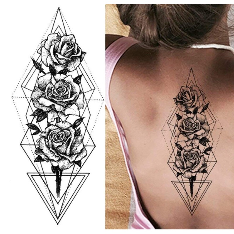 EROSPA® Temporary Tattoo Sheet / Sticker - Roses Flowers Flower