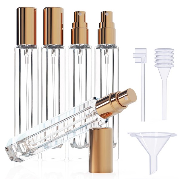 seafulee 5Pcs 10ML Glass Perfume Bottle Set With Dispenser Tool,