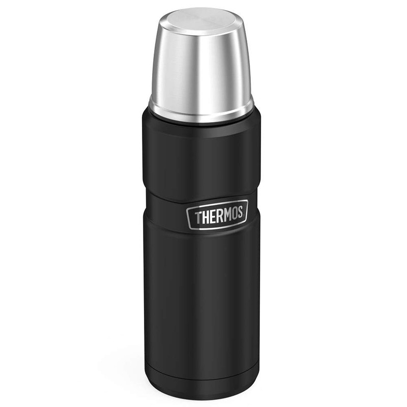Thermos 190755 Stainless Steel King Flask, Matt Black, 470 ml