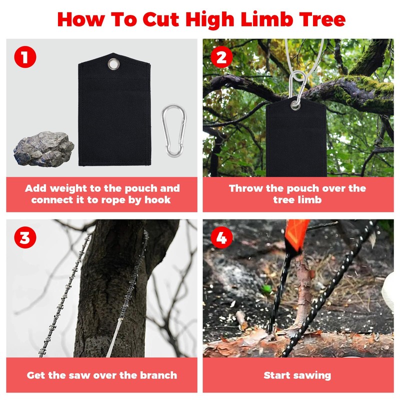 53 Inch Rope Saw High Reach Tree Limb Hand Rope