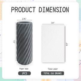 Car Tissue Holder, Refillable Round Cylinder with 3 Tissue Packs, Universal Fit for Vehicle Cup Holder, Home & Office, Car Accessories Interior (Grey)