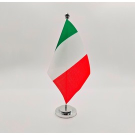Italy Table Flag Desk Flag 21 x 14 cm Pole and Base Steel Table Flags for Meeting Rooms (Italy)