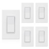 ELEGRP Matte White Single Pole Decors Light Switch with Plate