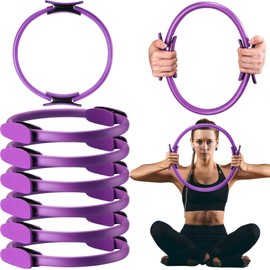 Syhood Pilates Ring 11.81 Inch Pilates Circle Yoga Ring Magic Pilates Ring Lightweight Flexible Workout Equipment for Fitness Physical Therapy Resistance Exercise Arms Legs(Purple,6 Pcs)