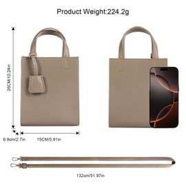 REALIKE Women's Handbag Tote Bag Shoulder Fashion Purse Crossbody Ladies Bag with Top Handle and Strap Satchel, brown