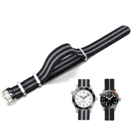 Niziruoup Nylon Elastic Watch Strap Military Parachute Style Watch Band 18mm 20mm 22mm Premium Striped Nylon One-Piece French Paratrooper Watchband Smartwatch Band Replacement Strap for Men Women