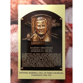 Barney Dreyfuss Postcard - Baseball Hall of Fame Induction Plaque - Photo