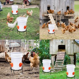 Metal Stand for Chicken Feeder Waterer,maxant Heavy Duty Chicken Water Feeder Stand Holder with 4 Legs Metal Chicken Waterer Buckets Stand for Coop Poultry Indoor Outdoor (1)