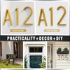 VONDERSO 5 Inch Floating House Numbers and Letters for Outside,Gold