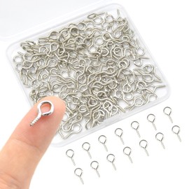 Hocansen 300 Pieces Eye Pins 13x6mm Small Screw Eye pins Hooks Mini Eye Hooks Screw in for Cork Top Bottles DIY Jewelry Making (13 * 6mm)