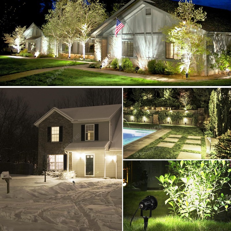 SUNVIE 120V Spot Lights Outdoor LED Landscape Lighting 12W AC