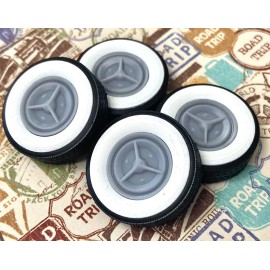 Unbranded Resin 15-Inch Oldsmobile Fiesta Wheels, W/ Wide Whitewalls,1/2