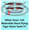 Unbranded White Toner 1:64 Waterslide Decal Flying Tiger Shark Teeth V1