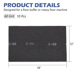 HUAALIUCHE 12"x18" 60 Grit Sanding Screen Sheets (10-Pack) – Professional Silicon Carbide Mesh for Hardwood Floor Screening, Drywall Sanding, and Aggressive Finish Removal – Reusable & Clog-Resistant