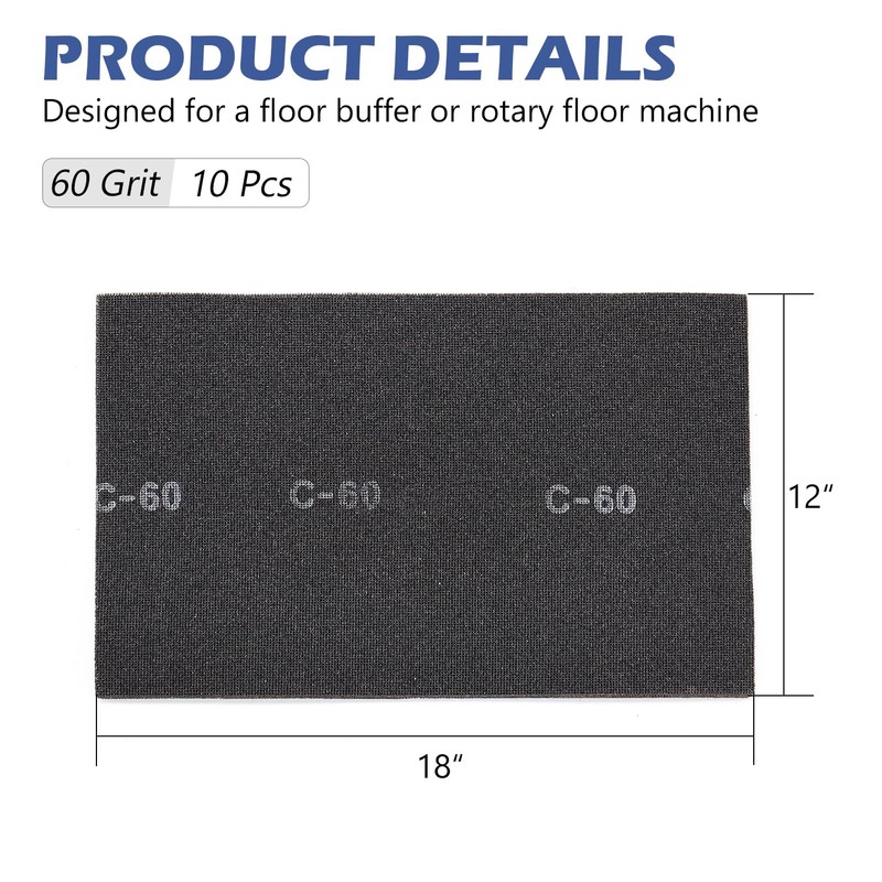 HUAALIUCHE 12"x18" 60 Grit Sanding Screen Sheets (10-Pack) – Professional