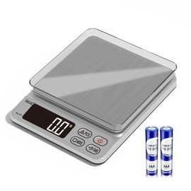 High Precision 0.004 oz (0.1 g) Electronic Scale, Maximum Weighing 6.6 lbs (3 kg), Peeling Function, Mini Jewelry Scale Counting (Silver)