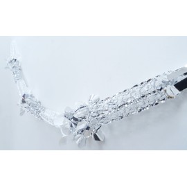 PMS Large Silver And White Foil Christmas Garland Decoration - Square Shaped Pattern