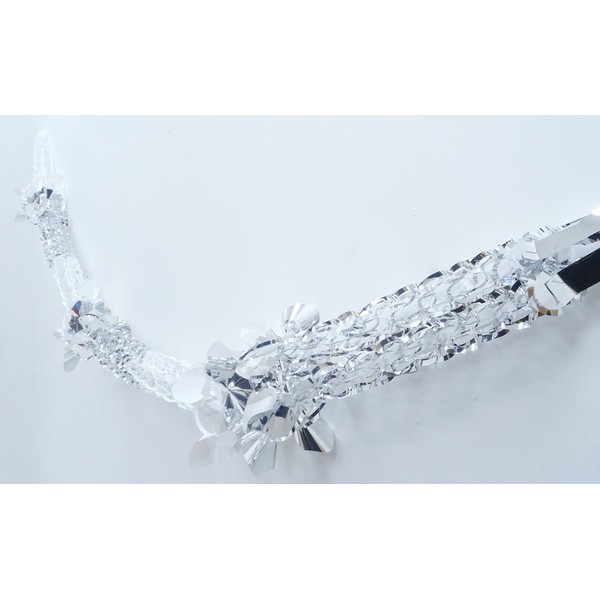 PMS Large Silver And White Foil Christmas Garland Decoration -
