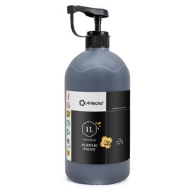 Artecho Mars - Pintura acrílica negra, botella grande de 33.8 onzas, pintura artesanal para lienzo, rocas, madera, tela, cerámica, no tóxica