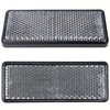 4 Pack Rectangular Reflectors Screw-On White Black Trim, 88 x
