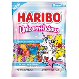 HARIBO Gummi Candy, Unicorn-i-licious Gummy Candy, 5 Oz Bags (Pack of 12) Assorted Fruity Flavors