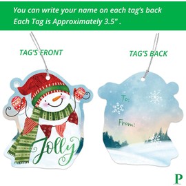 Etiquetas de regalo, 60 unidades con cuerda United (15 purpurina surtida, papel de aluminio, diseños de Navidad impresos para envelope de regalos de Navidad)