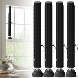 Gadgetzan 4 Pack Window Security Bars Adjustable 11"-18",Portable Short Sliding Window Lock Bar for Child Safety/Anti-Theft,Window safety lock with Rubber Base for Vertical and Horizontal Window-Black