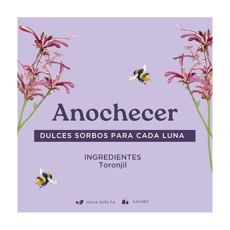 Flor Paz Orgánico Herbal Toronjil Anochecer Infusión Relajante Cafeína Dormir
