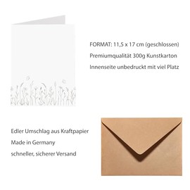 Gl√ºckwunschkarte zur Hochzeit mit Umschlag aus Kraftpapier. Hochzeitskarte Gru√ükarte Verm√§hlung Just Married Wedding Motiv Wedding Car (KT_039-3)