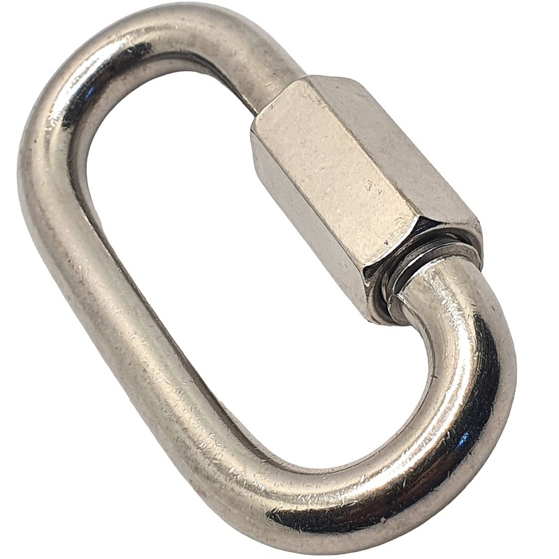 Quick Chain Link Repair Carabiner, Marine A4 Stainless Steel 316