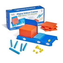 hand2mind Place Value Frame with Base Ten Blocks, Base 10 Blocks, Math Manipulatives Kindergarten, Montessori Math Materials, Counting Cubes, Classroom Supplies for Teacher Elementary