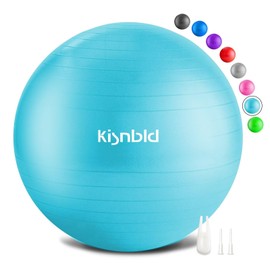kisnbld Exercise Ball, Extra Thick Yoga Ball for Workout Pregnancy Stability, 4 Sizes Anti-Burst Balance Ball with Foot Pump - Heavy Duty Fitness Ball Chair for Office, Home & Gym
