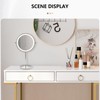 Lighted Makeup Mirror, 1x/10x HD Magnifier Dual Sided Mirror 360°