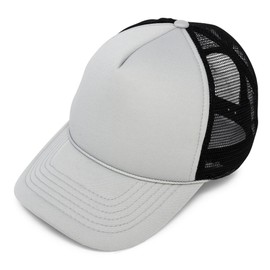 DALIX Trucker Hat Two Toned Mesh Cap in Black and Gray
