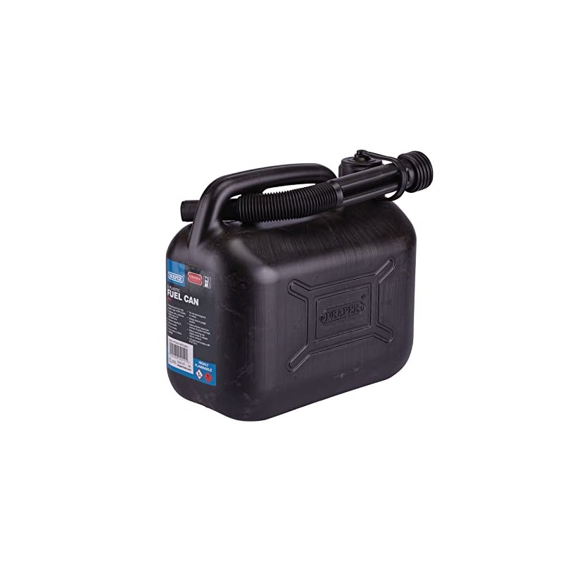 Draper 09053 Plastic Fuel Can, 5L, Black, One Size