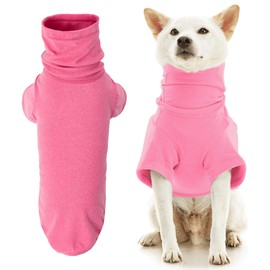 Gooby Turtle Neck Microfiber Stretch Fleece - Hot Pink, Small - Warm and Light Extra Layer for Small Dog and Medium Dog