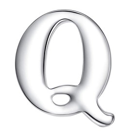 HONEY BEAR 1pc 26 Alphabet Letters A to Z Collar Brooch Label Pins Badge for Mens' Suit/Women's Shirt, Stainless Steel for Business Gift (Q-0.59in)