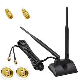 AQTAQ WiFi Antenna 2.4GHz 5GHz Dual Band Frequency Magnetic 6dBi RP-SMA Adapter for WLAN PCI WiFi Cards Wireless Router Bluetooth Dlink PCI-E WiFi Network Card USB WiFi Adapter Wireless Router