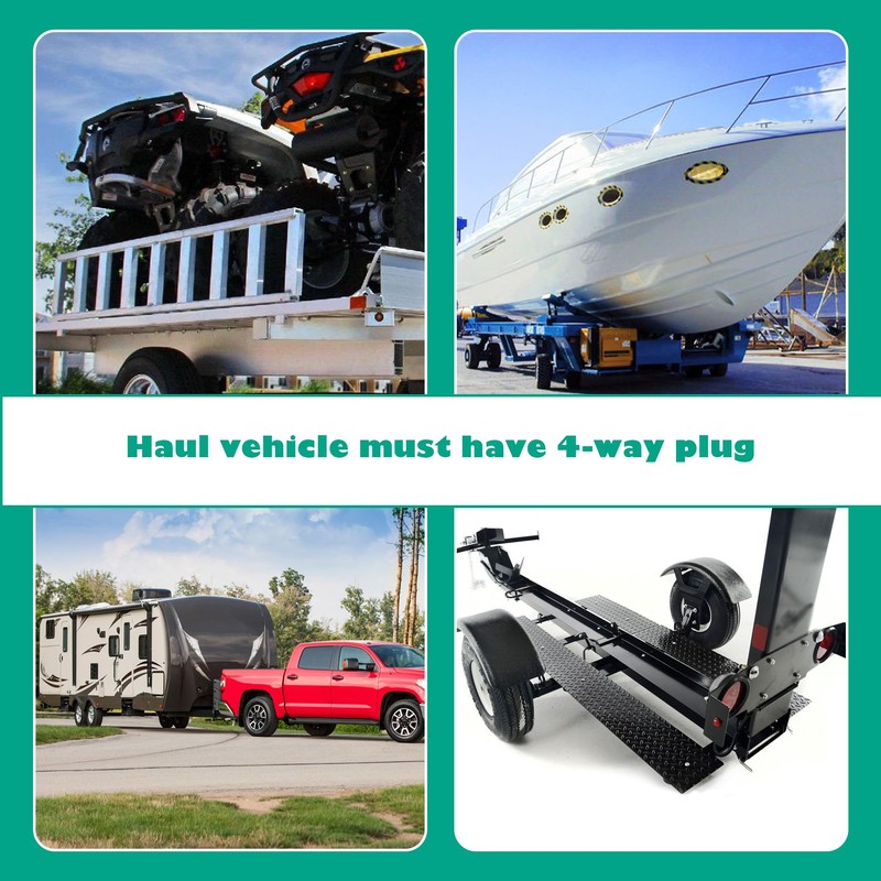 25FT Trailer Wiring Harness 4 Wire,18AWG 4 Pin Flat Plug