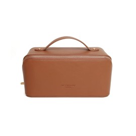 Alice Wheeler London Vegan Leather Nappa Train Case. Concertina Fold Out Organiser Vanity Toiletry Bag Make-Up Case by Alice Wheeler (Tan)